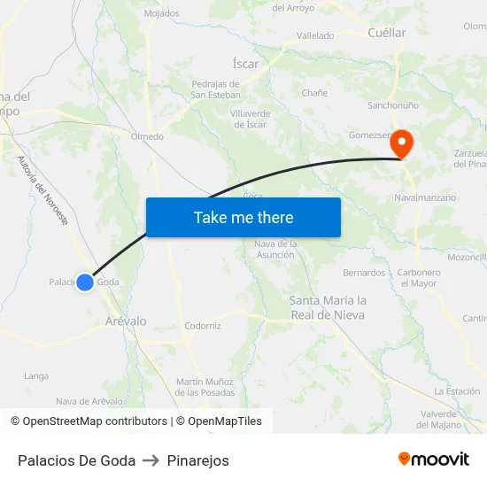 Palacios De Goda to Pinarejos map