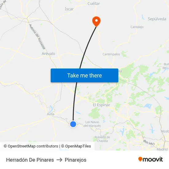 Herradón De Pinares to Pinarejos map