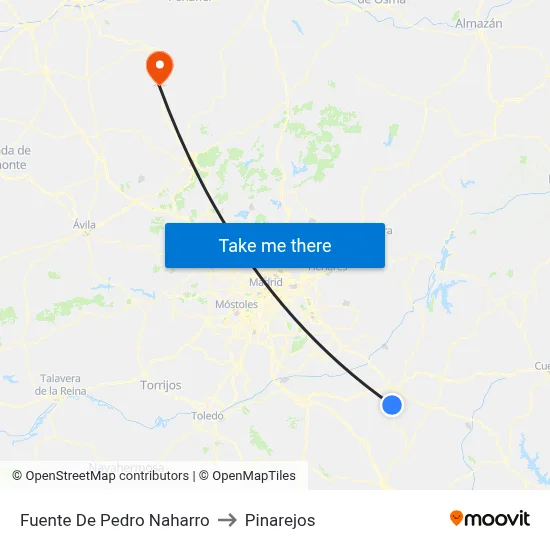 Fuente De Pedro Naharro to Pinarejos map