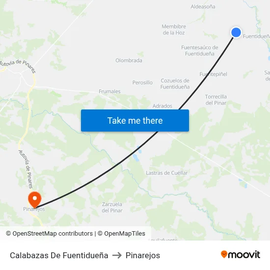 Calabazas De Fuentidueña to Pinarejos map