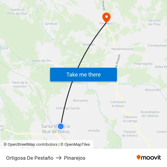 Ortigosa De Pestaño to Pinarejos map