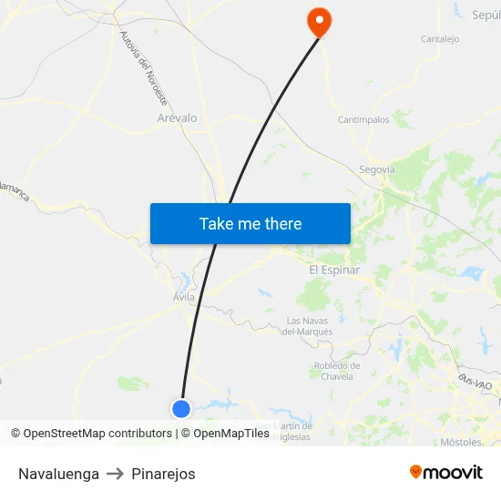 Navaluenga to Pinarejos map