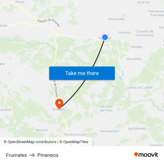 Frumales to Pinarejos map