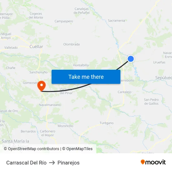 Carrascal Del Río to Pinarejos map