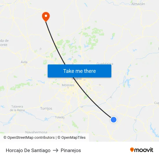 Horcajo De Santiago to Pinarejos map