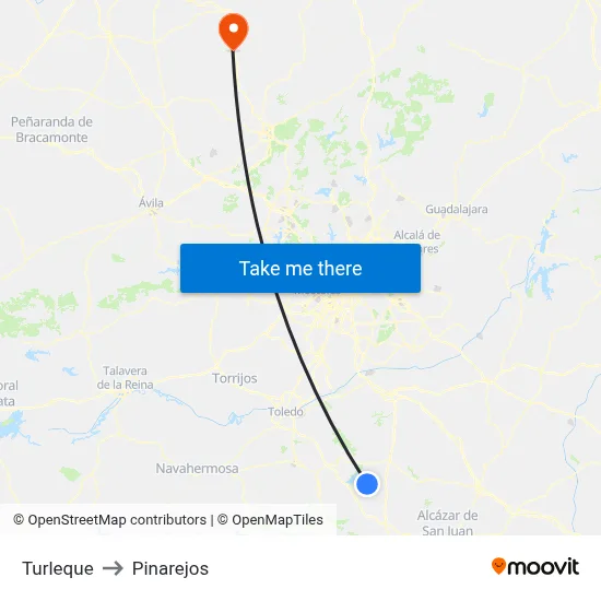 Turleque to Pinarejos map