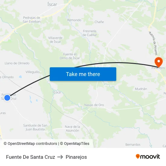 Fuente De Santa Cruz to Pinarejos map