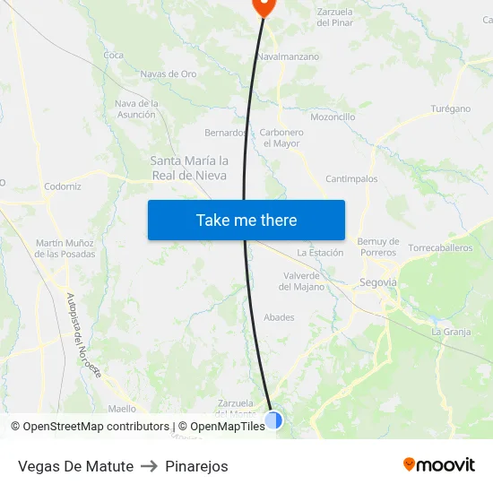 Vegas De Matute to Pinarejos map