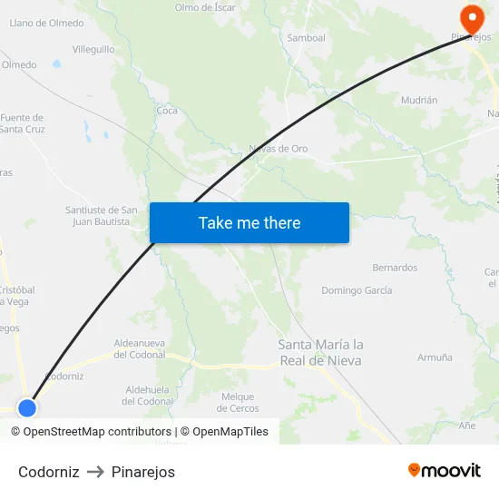 Codorniz to Pinarejos map