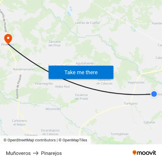 Muñoveros to Pinarejos map