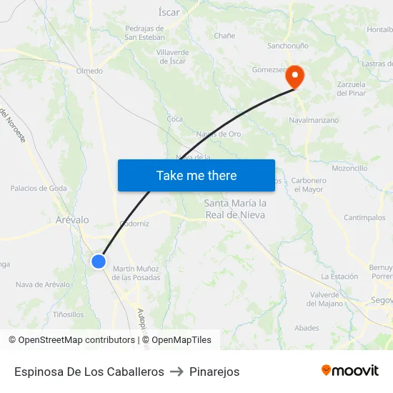 Espinosa De Los Caballeros to Pinarejos map