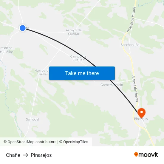 Chañe to Pinarejos map
