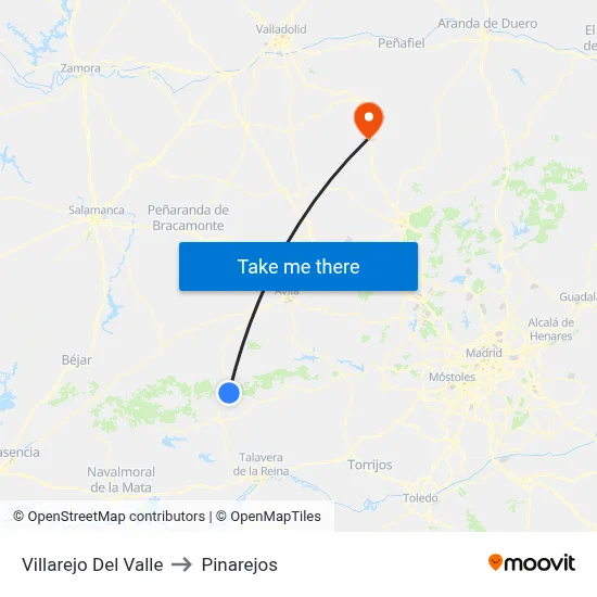 Villarejo Del Valle to Pinarejos map
