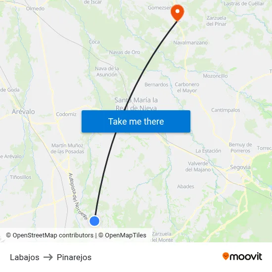 Labajos to Pinarejos map