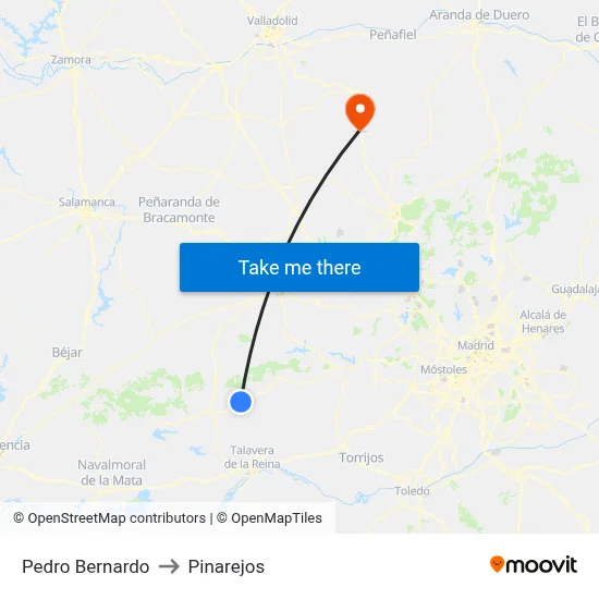 Pedro Bernardo to Pinarejos map