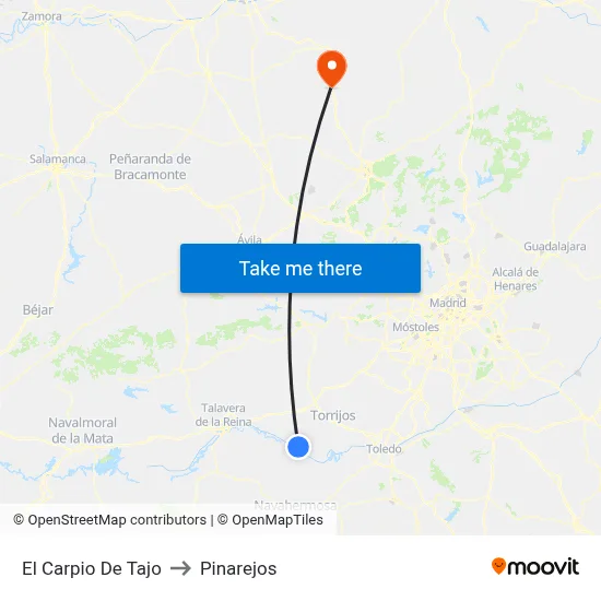 El Carpio De Tajo to Pinarejos map