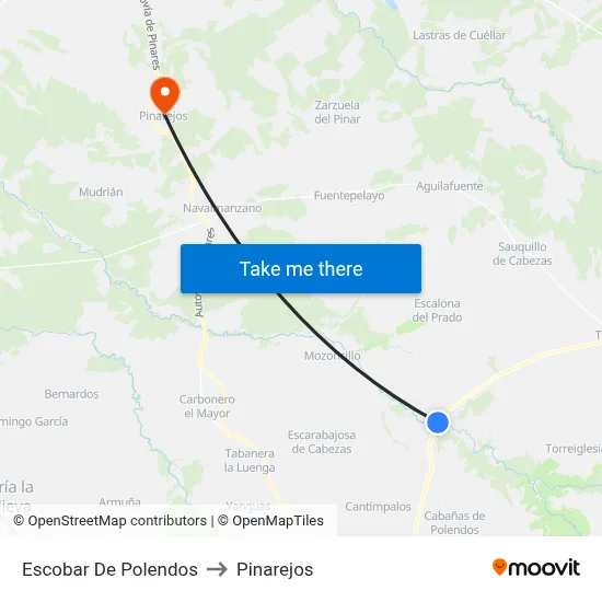 Escobar De Polendos to Pinarejos map