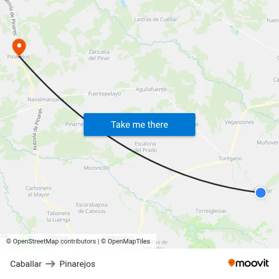 Caballar to Pinarejos map