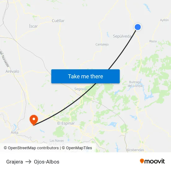 Grajera to Ojos-Albos map