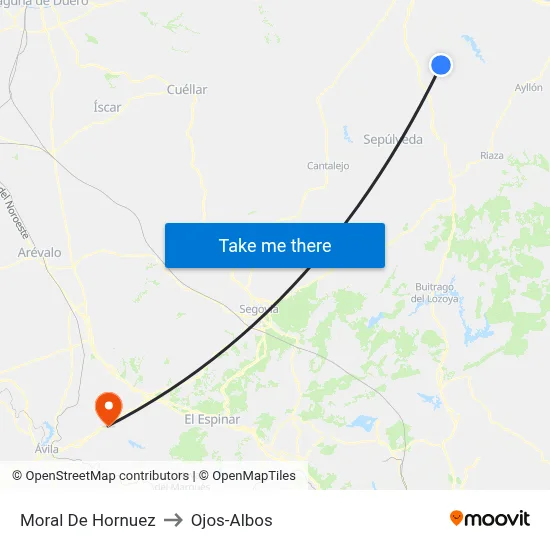 Moral De Hornuez to Ojos-Albos map