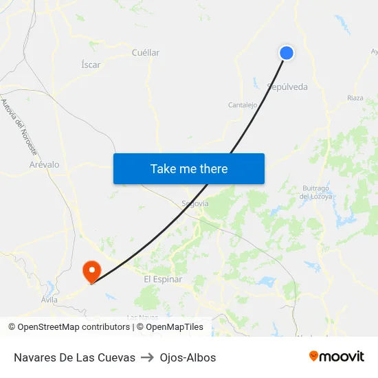 Navares De Las Cuevas to Ojos-Albos map