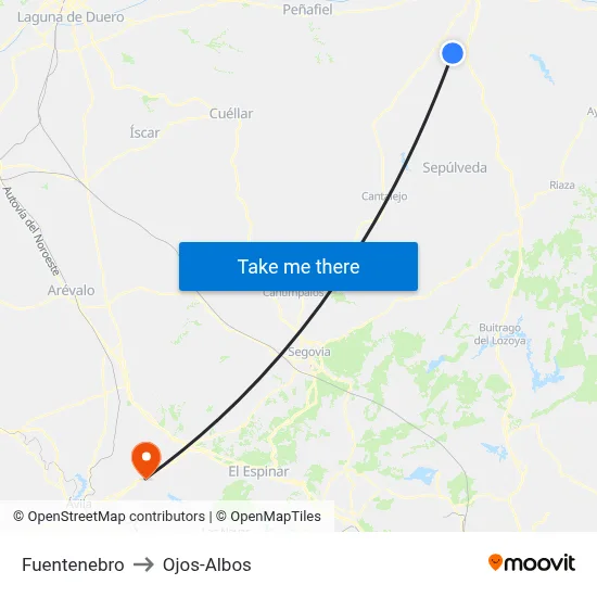 Fuentenebro to Ojos-Albos map