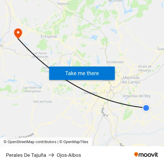 Perales De Tajuña to Ojos-Albos map