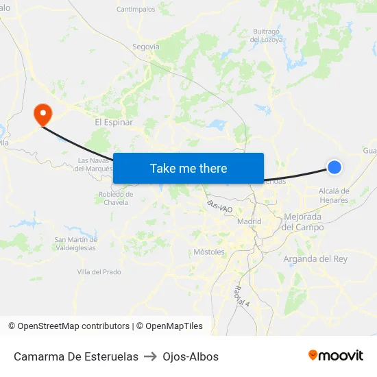Camarma De Esteruelas to Ojos-Albos map
