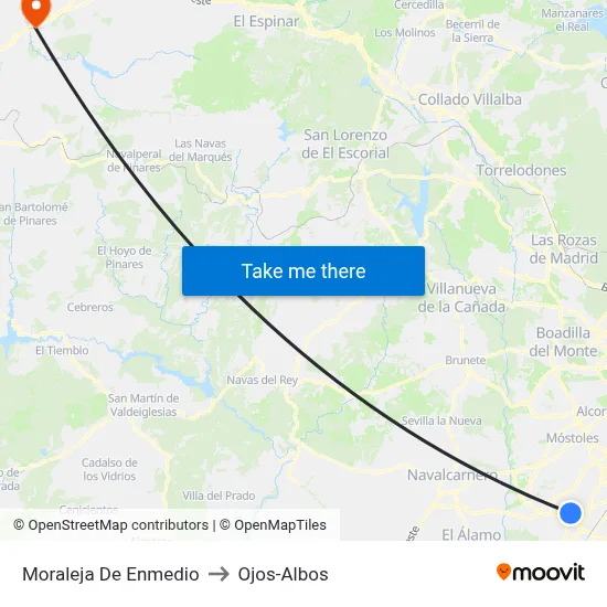 Moraleja De Enmedio to Ojos-Albos map