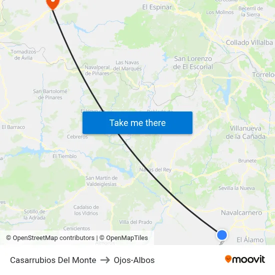 Casarrubios Del Monte to Ojos-Albos map