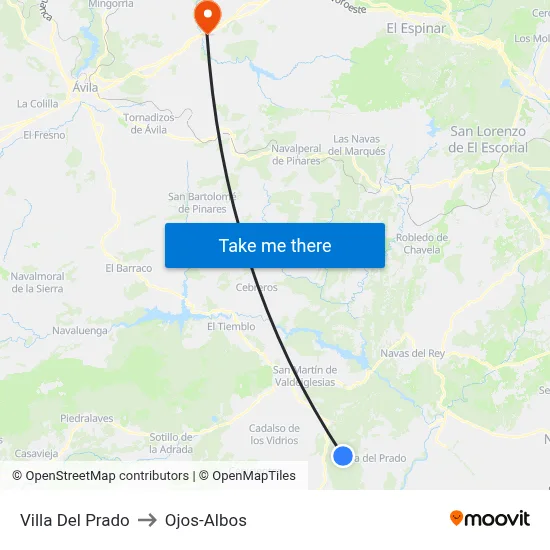 Villa Del Prado to Ojos-Albos map