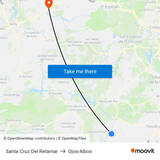 Santa Cruz Del Retamar to Ojos-Albos map