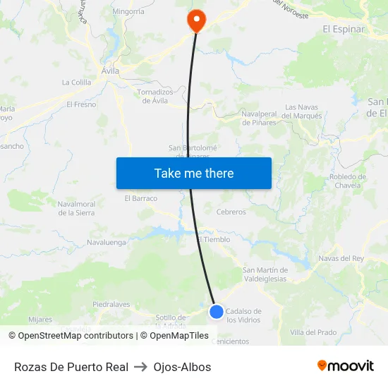 Rozas De Puerto Real to Ojos-Albos map