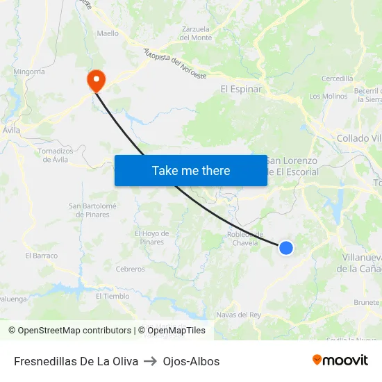 Fresnedillas De La Oliva to Ojos-Albos map