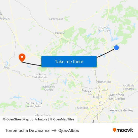 Torremocha De Jarama to Ojos-Albos map