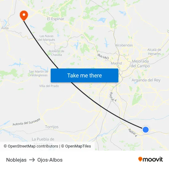 Noblejas to Ojos-Albos map