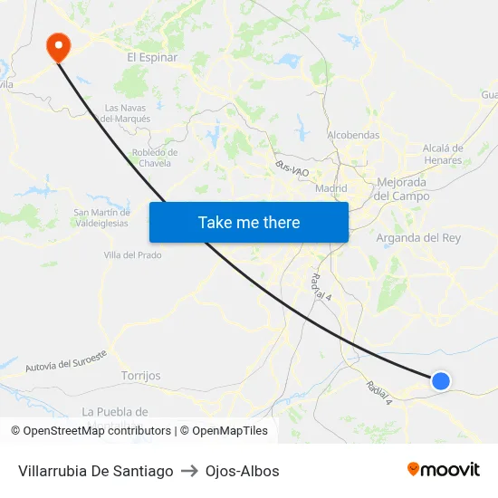 Villarrubia De Santiago to Ojos-Albos map