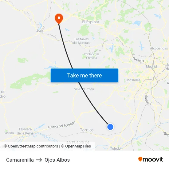 Camarenilla to Ojos-Albos map