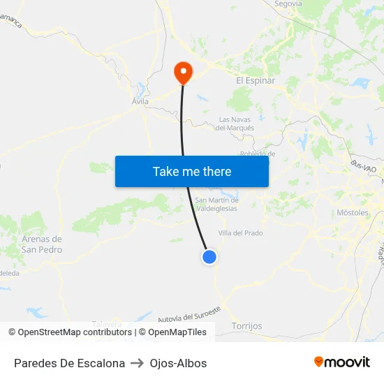 Paredes De Escalona to Ojos-Albos map
