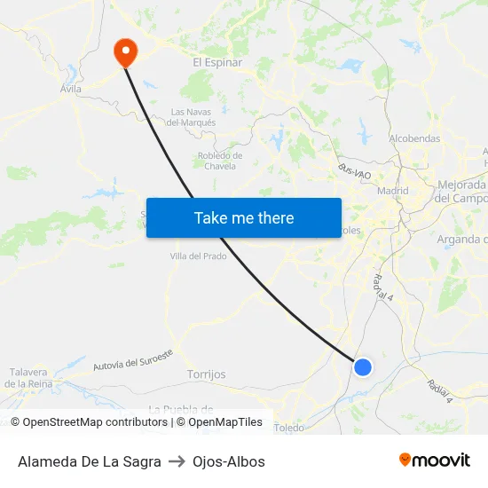 Alameda De La Sagra to Ojos-Albos map