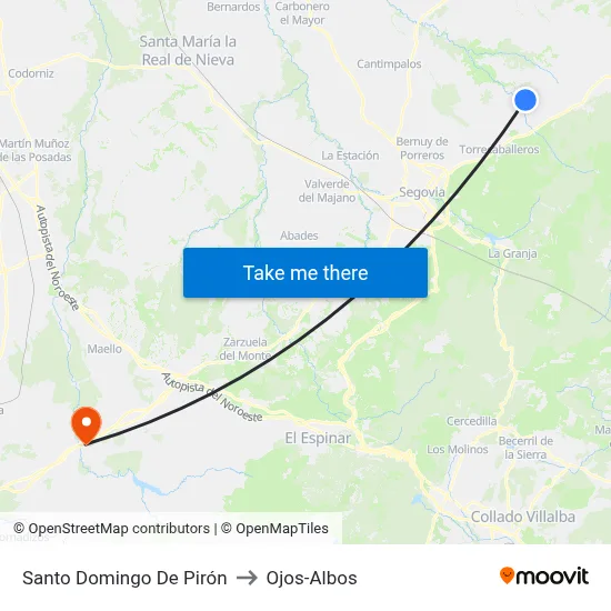 Santo Domingo De Pirón to Ojos-Albos map