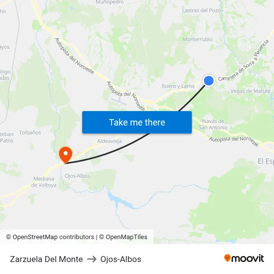 Zarzuela Del Monte to Ojos-Albos map