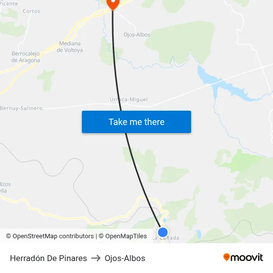 Herradón De Pinares to Ojos-Albos map