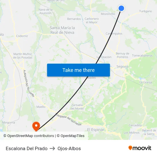 Escalona Del Prado to Ojos-Albos map