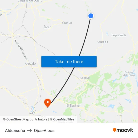Aldeasoña to Ojos-Albos map