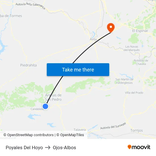 Poyales Del Hoyo to Ojos-Albos map