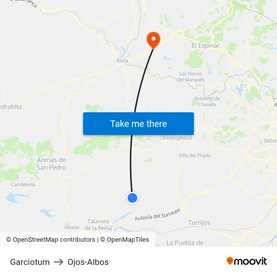 Garciotum to Ojos-Albos map