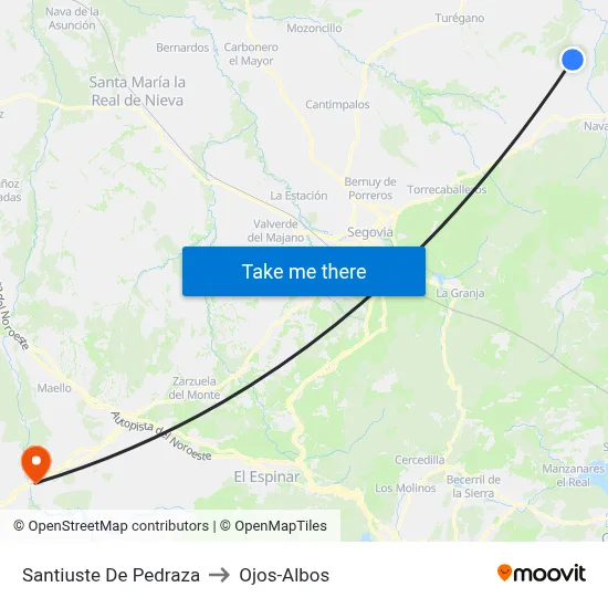 Santiuste De Pedraza to Ojos-Albos map