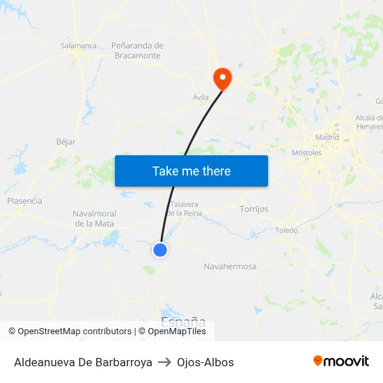 Aldeanueva De Barbarroya to Ojos-Albos map