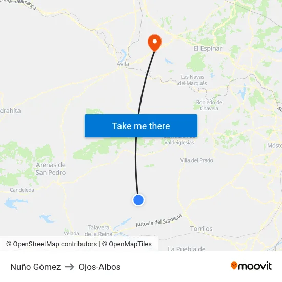 Nuño Gómez to Ojos-Albos map
